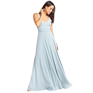 Show Me Your Mumu Jenn Maxi Dress Blue Women Small Tie Bow Detail Flowy